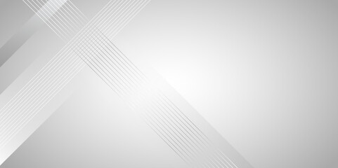 Poster - Abstract white and grey triangle overlay texture background. Modern elegant white gray banner background with creative design and shiny lines.Light gray striped abstract subtle vector background.	
