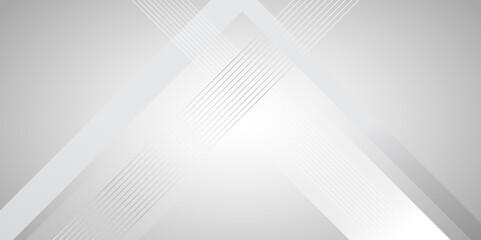 Poster - Abstract white and grey triangle overlay texture background. Modern elegant white gray banner background with creative design and shiny lines.Light gray striped abstract subtle vector background.	