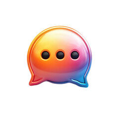 Poster - Gradient Speech Bubble Icon Illustration Glossy Social Media Messaging on transparent background
