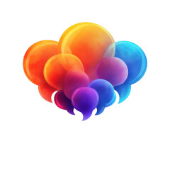 Poster - Colorful Bubbles Illustration Abstract art trendy vibrant gradients on transparent background