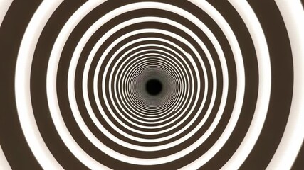 Poster - Concentric white circles form an abstract tunnel, creating a mesmerizing and futuristic background