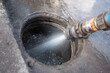 © Daniel - A cut main sewer line being hydro jetted for cleaning