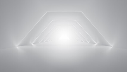 Poster - Abstract Futuristic empty floor and room Sci-Fi Corridor With light for showcase,room,interior,display products.Modern Future cement floor and wall background technology interior concept.3d render