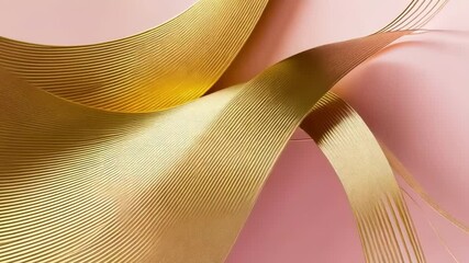 Poster - A soft pink watercolor background with elegant gold lines creates a modern and decorative frame