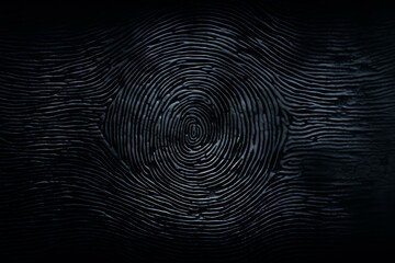 Poster - Fingerprint pattern forming concentric circles on a dark background, representing identity, security, and biometric authentication