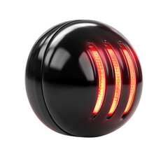 Poster - Futuristic Orb Sleek Black Sphere with Glowing Red Accents Modern Design on transparent background