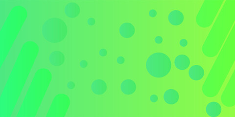 Poster -  vibrant green abstract background featuring gradient shapes and circular patterns, perfect for creative designs. This image conveys freshness, energy,