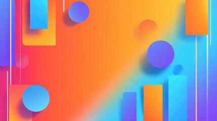 Poster - Colorful abstract background with geometric shapes and gradients creating a vibrant atmosphere