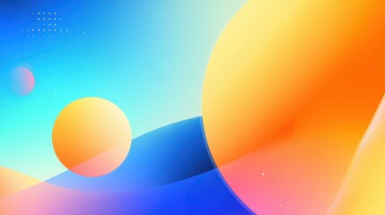 Poster - Abstract design featuring vibrant gradients and geometric shapes in a colorful background
