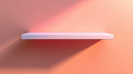 Poster - Minimalist floating shelf against a pastel wall, showcasing clean lines and soft shadows