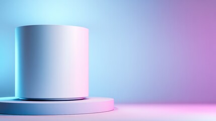 Poster - Minimalist display podium with soft gradient lighting, ideal for product showcasing in photography
