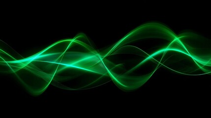 Poster - Green glowing shiny lines effect vector background with luminous white speed lines, light glowing trails, fire path tracer, and incandescence curve twirls creating dynamic vibrant energy and motion