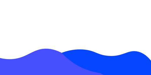 Poster - Blue wave background with abstract fluid curves on white, modern minimalist design.