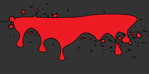 Poster - Red Dripping Paint Splash Vector