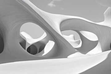 Poster - Abstract architectural forms in grayscale.
