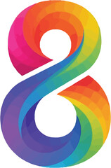 Aufkleber - A colorful infinity symbol with rainbow gradient on a white background