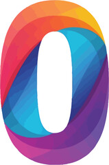 Aufkleber - A colorful zero shape with gradient design on a white background view