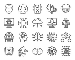 Poster - artificial intelligence icon set ai icon  40 icons 3.svg