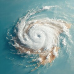 Poster - Professional Satellite Image of Hurricane Over Atlantic Ocean High-Quality Storm Tracking for Scientific Analysis and Weather Marketing Campaigns