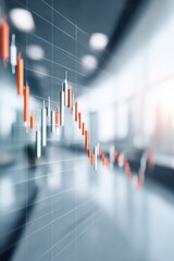 Aufkleber - Professional Digital Stock Market Trading Graph with Candlestick Chart and Price Fluctuations for Modern Business Marketing and Financial Social Media Content