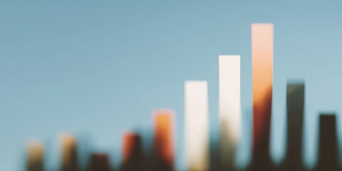 Poster - Professional Stock Market Data Visualization with Rising Vertical Bar Chart on Pixelated Monitor for Modern Business Growth and Analytics Presentations