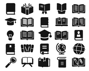 Aufkleber - book icon set education study reading learning lan.svg