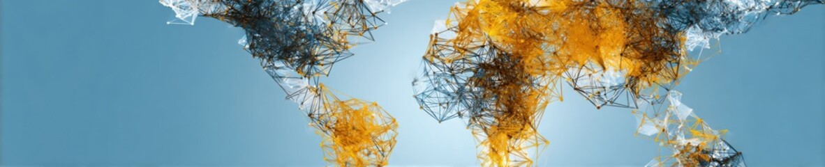 Poster - Premium Modern Digital Constellation Network Map Authentic Global Connectivity for Tech Marketing and Business Content Inspiring Innovation and Growth