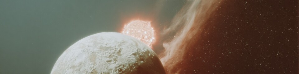Poster - Modern High-Quality Geomagnetic Storm with Solar Flares and Earth in Deep Space for Professional Education and Science Marketing Content