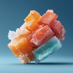 Poster - Premium Macro Crystalline Ice Structure with Jagged Geometric Patterns for Modern Scientific and Tech Editorial Content Inspiring Innovation and Discovery