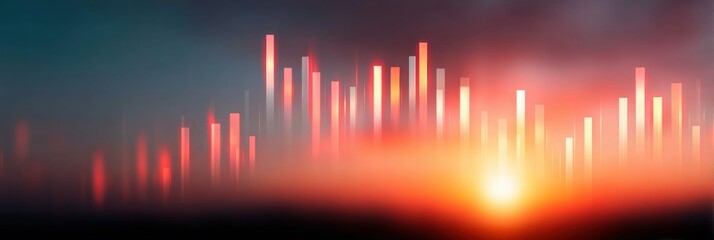 Poster - Modern Premium Digital Candlestick Chart with Glowing Ticker for Confident Fintech Marketing and Investment Promotions in Technology Business Content