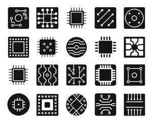 Poster - Comprehensive collection of electronic circuit board symbols and components ideal for technology and engineering graphic design projects