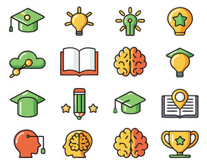 Aufkleber - education knowledge cognition icon set intelligenc 5.svg