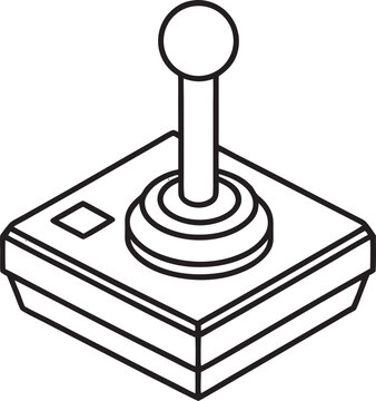 Vintage joystick controller isometric view gaming retro