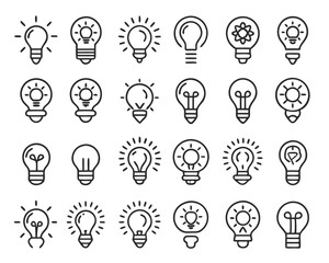 Poster - Illuminating lightbulb symbol representing a brilliant new concept innovation and creative thinking presented as a clean graphic element