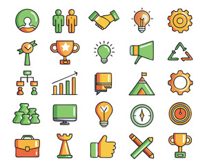 Poster - Collection of essential web interface elements presented in a clean modern line art style ideal for collaborative projects and professional development resources