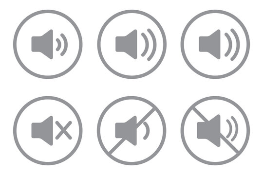 Set of no sound, No speaker icon. Sound Icons. speaker mute icon sign. Volume Off symbol. Silent mode icons