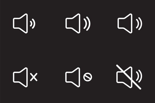 Set of no sound, No speaker icon. Sound Icons. speaker mute icon sign. Volume Off symbol. Silent mode icons