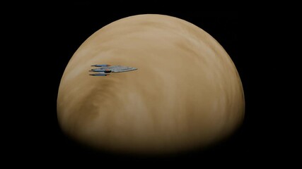 Wall Mural - venus planet rotation in space .