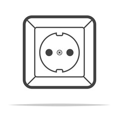 Wall Mural - wall socket electrical outlet icon transparent vector isolated