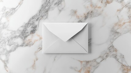 Fototapete - Blank white envelope on a marble surface.