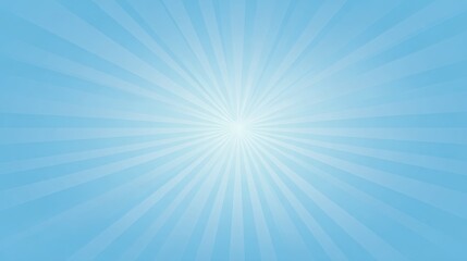 Fototapete - Luminous blue rays radiating from central glowing point, forming dynamic sunburst pattern across full frame, generating vibrant energetic visual background