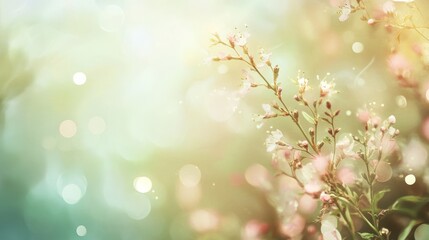 Naklejka na meble Gentle bloom backdrop with ethereal light and pastel tones for serene atmosphere