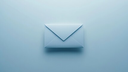 Fototapete - Light-blue envelope on a light-blue background.