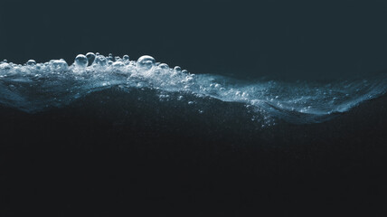Aufkleber - Water bubble wave pattern dark surface abstract liquid create calming abstract scene with water bubbles forming wave pattern