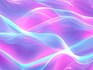 Poster - Abstract Waves of Colorful Light in Soft Pink and Blue Hues Creating Visual Flow and Energy Dynamics