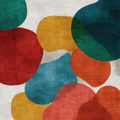 Poster - Abstract Geometric Pattern of Colorful Blobs on Textured Background for Creative and Modern Designs