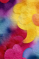 Poster - Colorful abstract textured watercolor background with vibrant rainbow hues, soft blending, and overlapping circular shapes for artistic design