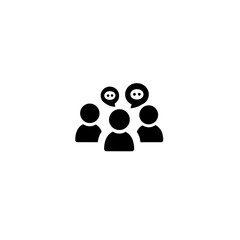 Aufkleber - silhouette of three persons with conversation bubbles for communication or networking concept