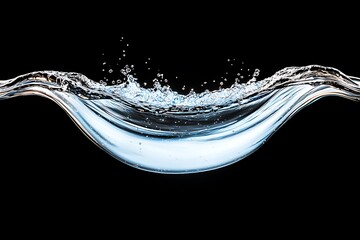 Poster - Captivating Splash of Water Creating Bubbles and Waves on a Dark Background for Creative Design and Presentation Projects