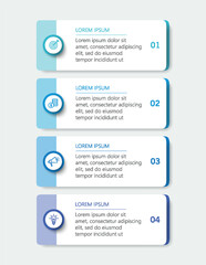 Wall Mural - business infographic template with 4 options or steps. can be used for workflow layout, diagram, ann